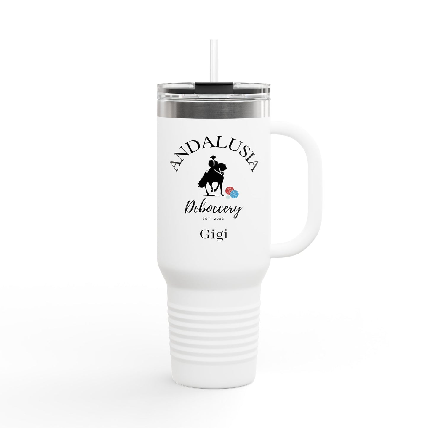 Andalusia Deboccery Customize your name- Insulated Travel Mug, 40oz