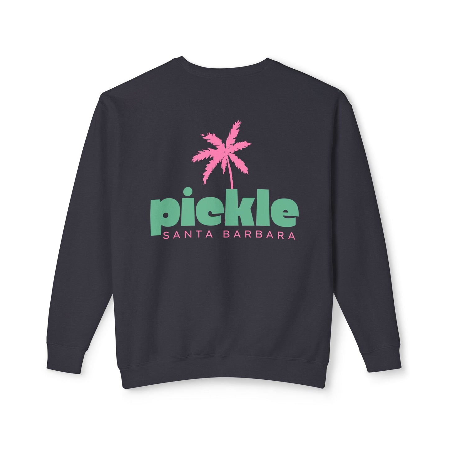 PICKLE Palm Tree (Pink Green)- Santa Barbara (or your city) Lightweight Crew - Garment Dyed