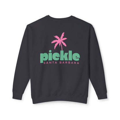 PICKLE Palm Tree (Pink Green)- Santa Barbara (or your city) Lightweight Crew - Garment Dyed