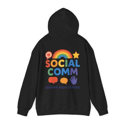SOCIAL COMM Unisex Hoodies 50/50 blend Gilden 2 sided print