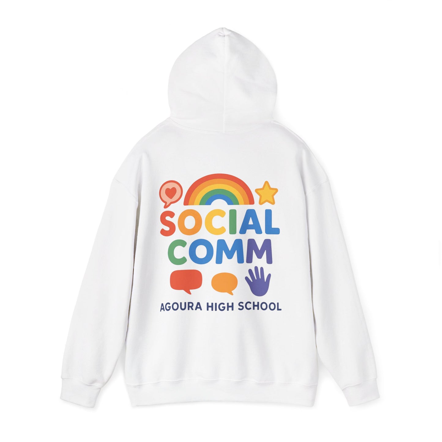 SOCIAL COMM Unisex Hoodies 50/50 blend Gilden 2 sided print