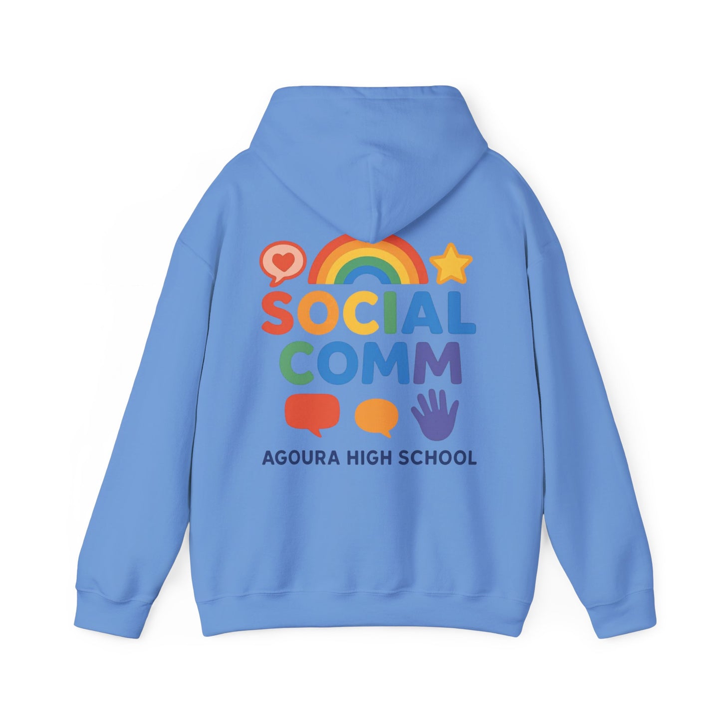SOCIAL COMM Unisex Hoodies 50/50 blend Gilden 2 sided print
