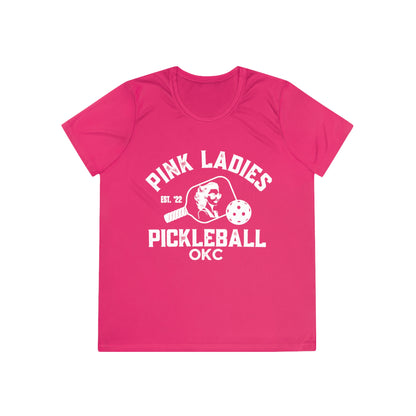 NEW Version 1-Pink Ladies Pickleball - Moisture Wicking SPF 40 Ladies Tee - add name back