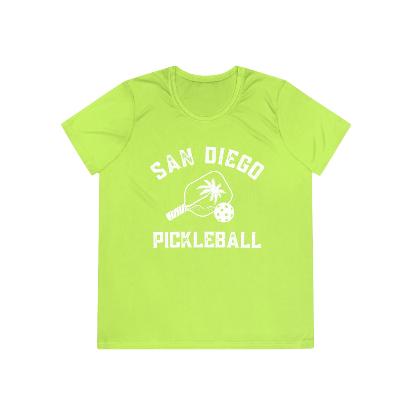 San Diego Pickleball (No 2 set colors)- Moisture Wicking, SPF 40, Shirt Sleeve Ladies Competitor Tee