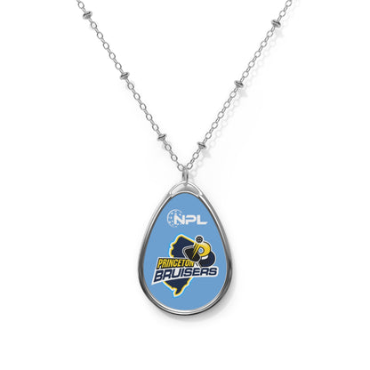 Princeton Bruisers NPL Team Oval Silver  Necklace - can add your name or number