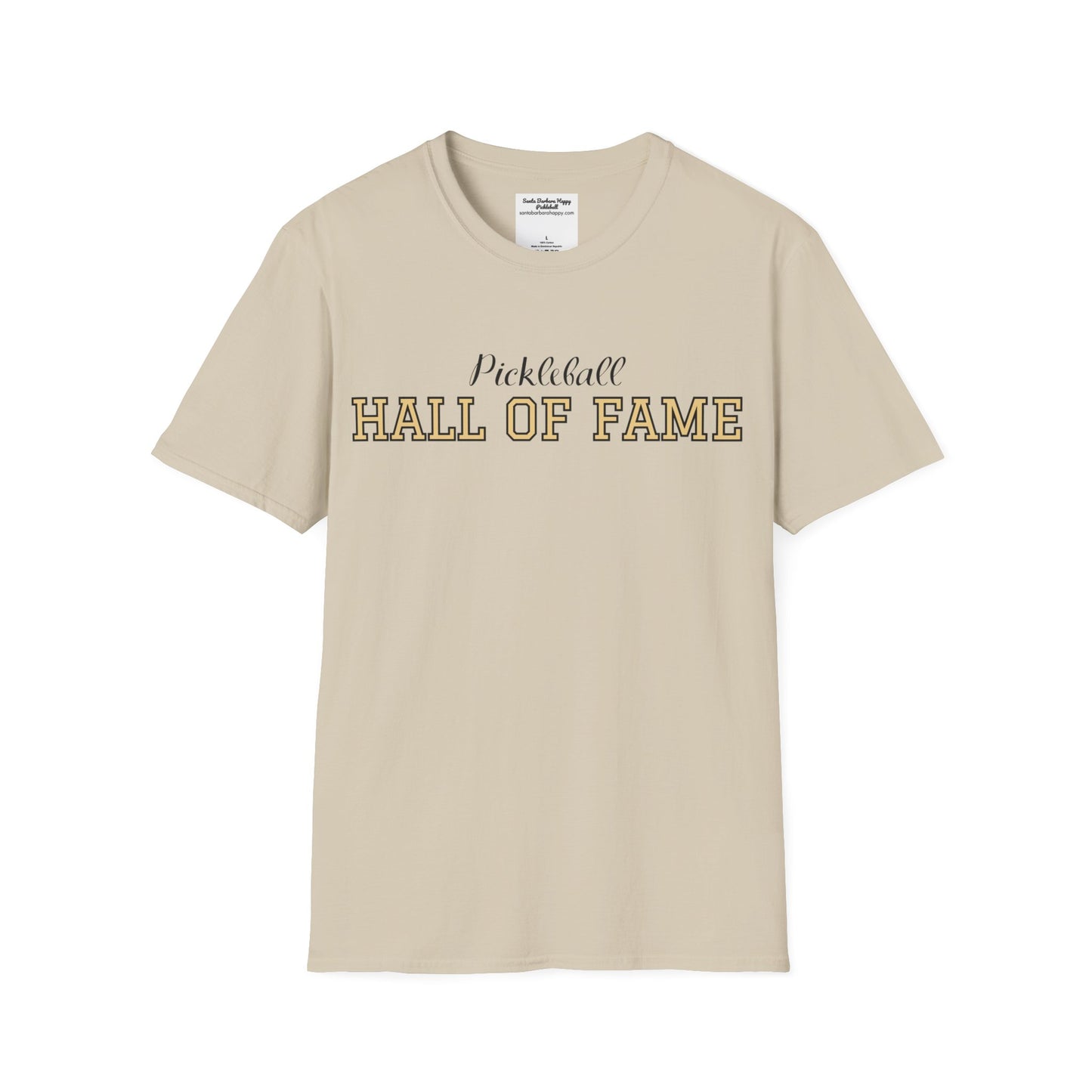 Pickleball Hall of Fame - Unisex Softstyle T-Shirt (customize with Hall of Fame name, or leave blank )