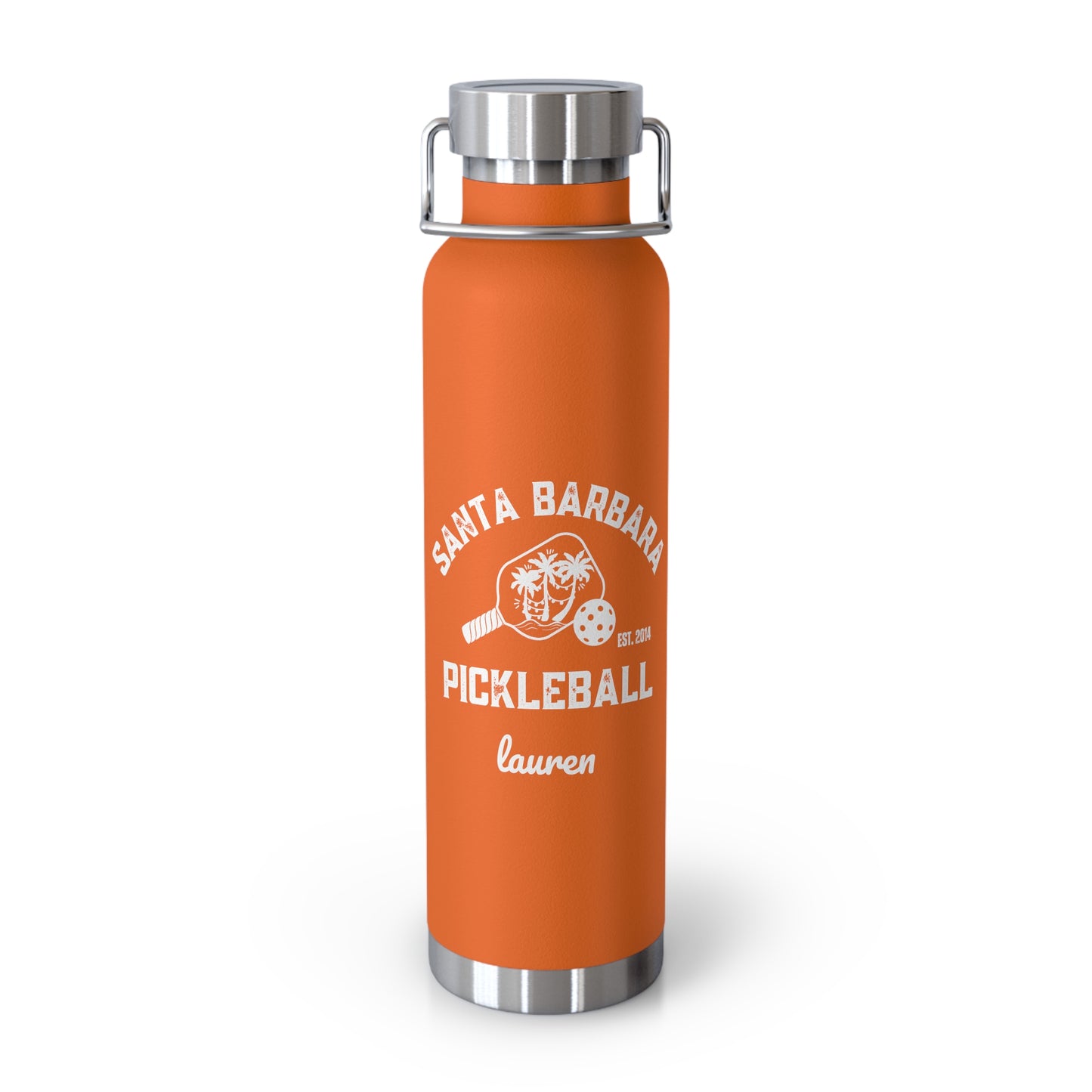 Santa Barbara Pickleball Special Holiday Edition -Copper Vacuum Insulated Bottle, 22oz - customizable