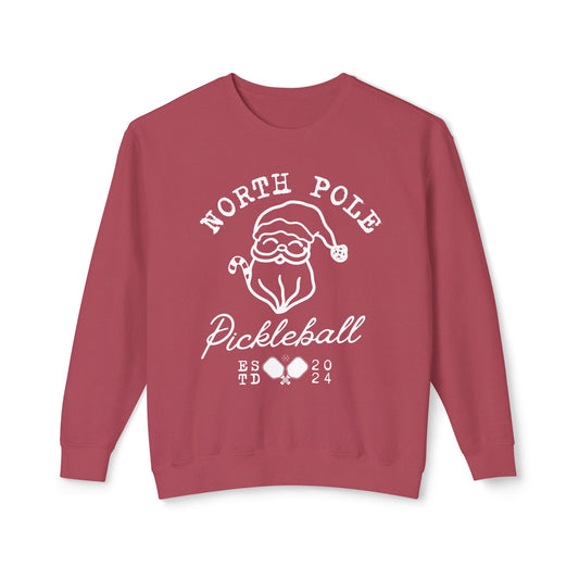 North Pole Pickleball Lightweight Garment Dyed Crew - can personalize sleeves