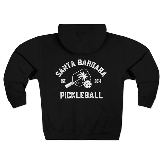 Santa Barbara Pickleball Zip Down Plush Hoodie - 2 sided logo