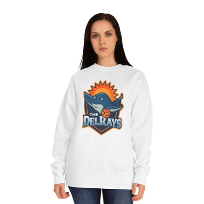 The Del Rays/US Legends Pickleball league on small back - High End Unisex Crew 60/40