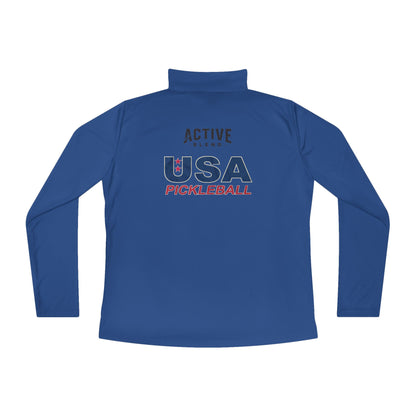 Team USA Ladies Quarter-Zip SPF 40 Moisture Wicking - 2 sided logo