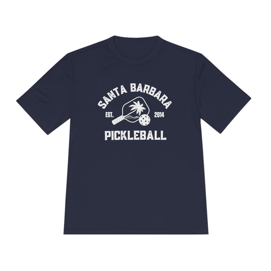 Santa Barbara Pickleball - Unisex Mositure Wicking, spf 40, Lightweight Short Sleeve Tee