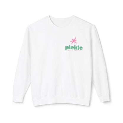 PICKLE Palm Tree (Pink Green)- Santa Barbara (or your city) Lightweight Crew - Garment Dyed