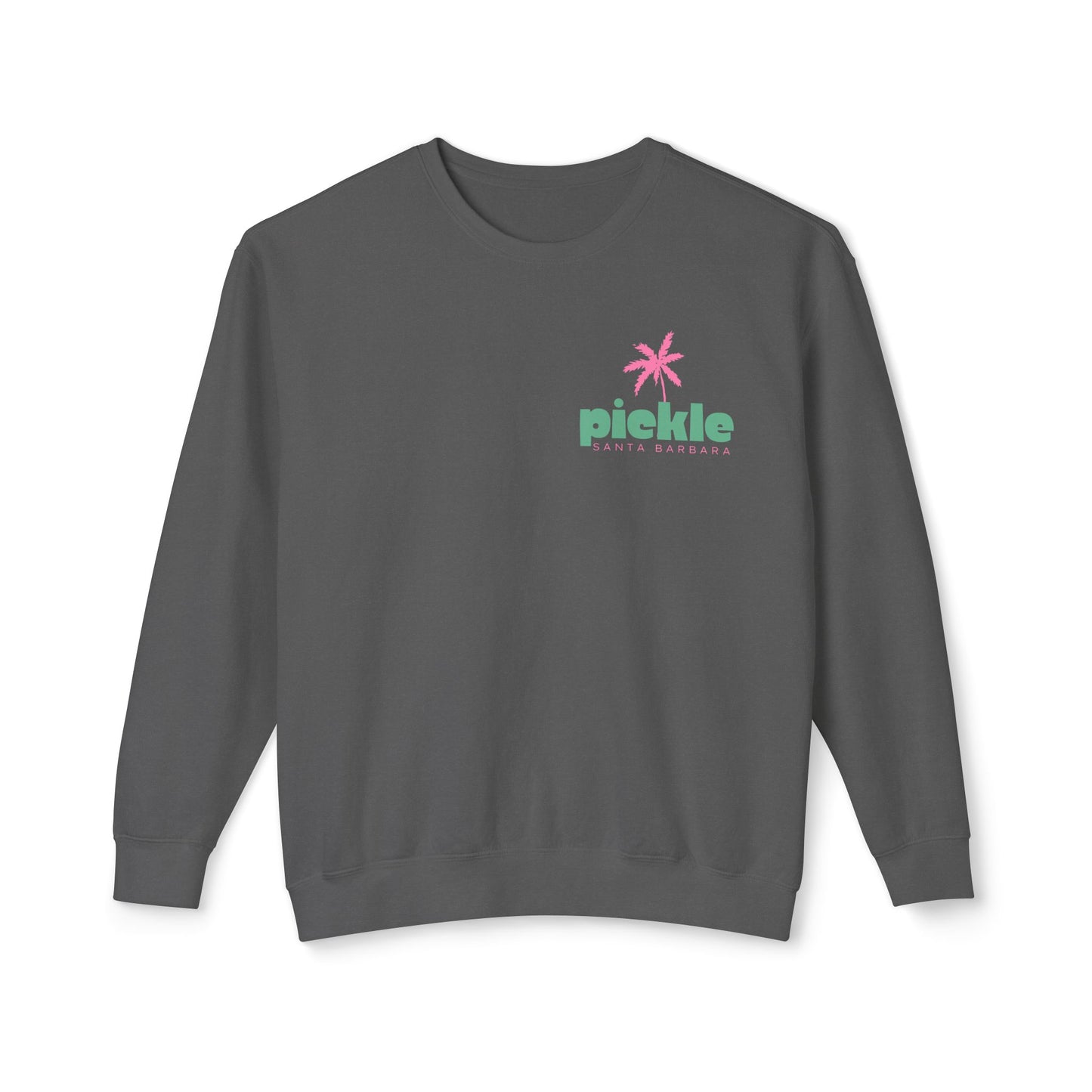 PICKLE Palm Tree (Pink Green)- Santa Barbara (or your city) Lightweight Crew - Garment Dyed