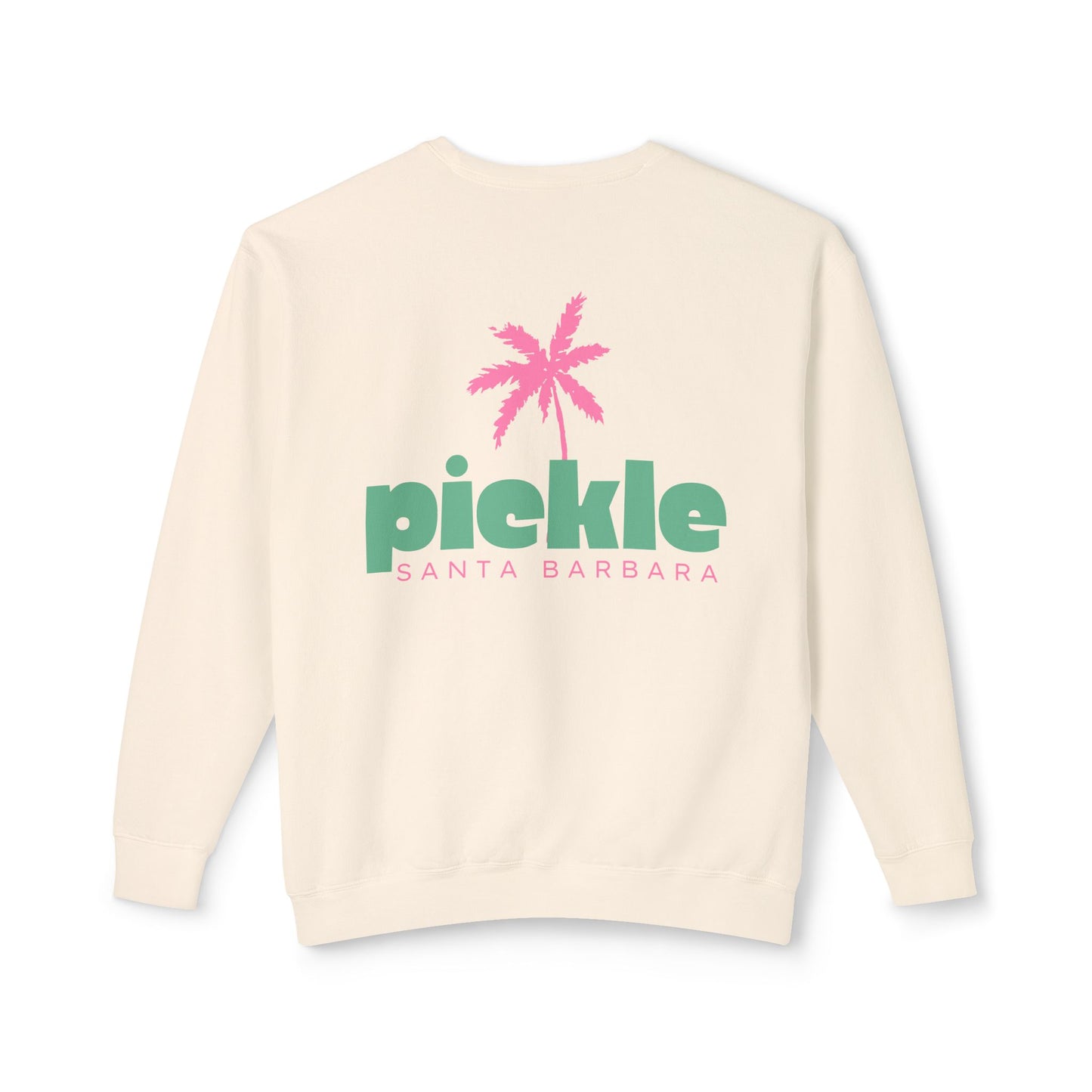 PICKLE Palm Tree (Pink Green)- Santa Barbara (or your city) Lightweight Crew - Garment Dyed