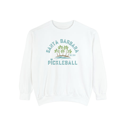 Santa Barbara Colorful Pickleball - Unisex Garment-Dyed Crew