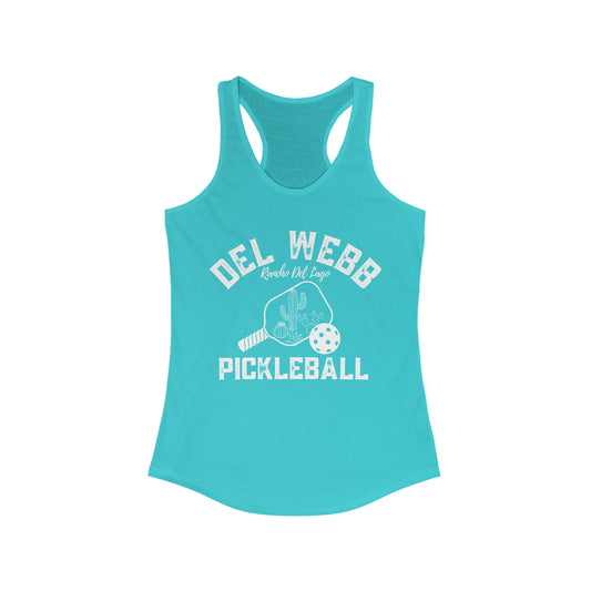 Del Webb Pickleball - Women's Ideal Racerback Tank - can customize back