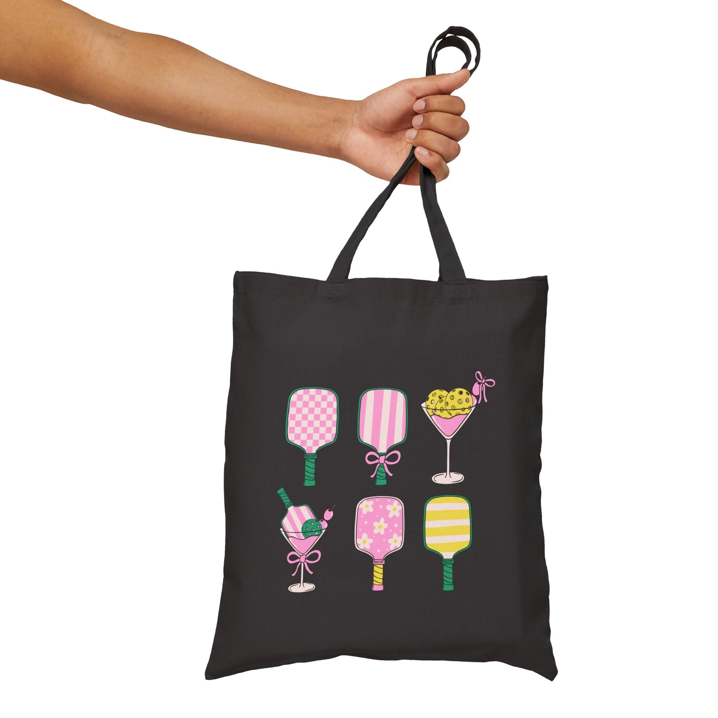 Pickleball & Martinis Cotton Canvas Tote Bag