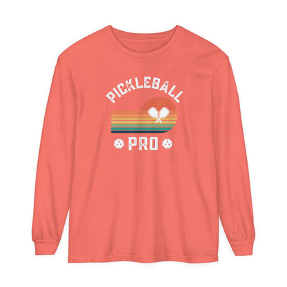 Pickleball Pro - Ruby - Unisex Garment-dyed Long Sleeve T-Shirt