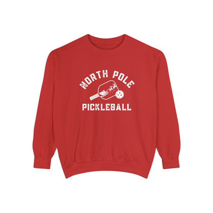 North Pole Pickleball Crew - Garmet Dyed comfort Colors Unisex Garment-Dyed Sweatshirt