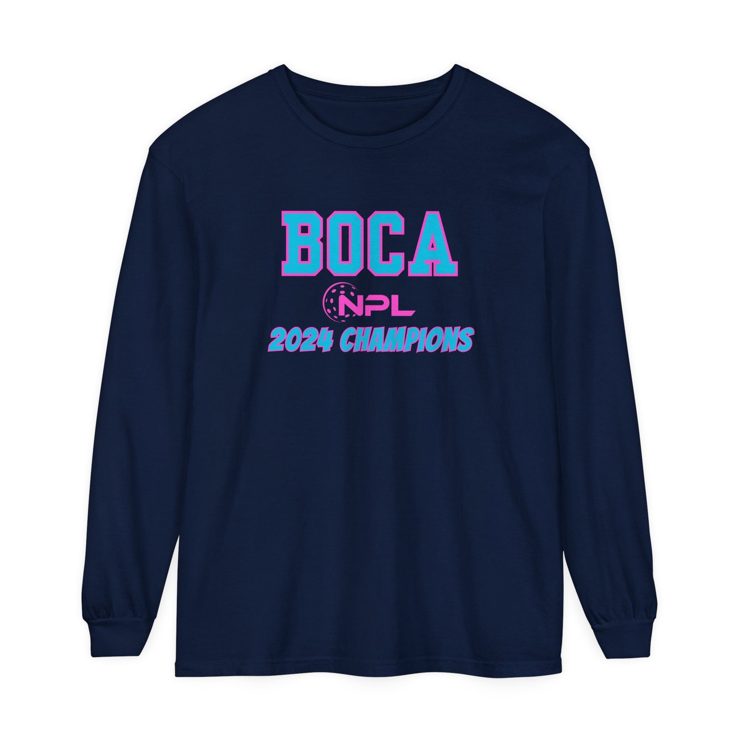 BOCA NPL ‘24 Champions - Unisex Garment-dyed Long Sleeve T- Players names back