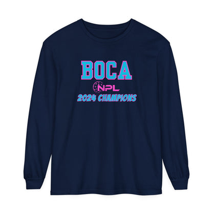 BOCA NPL ‘24 Champions - Unisex Garment-dyed Long Sleeve T- Players names back