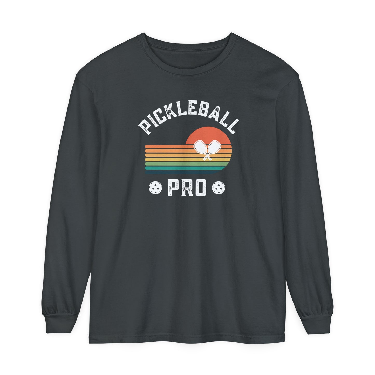 Pickleball Pro - Ruby - Unisex Garment-dyed Long Sleeve T-Shirt