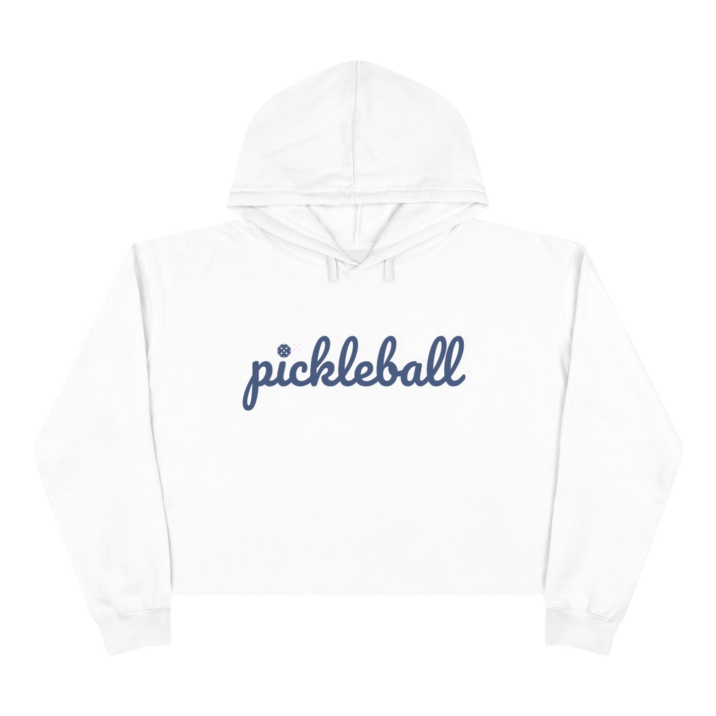 Pickleball script with ball as the i - Crop Hoodie