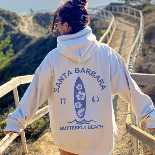 Santa Barbara Butterfly Beach Hoodie - Plush White