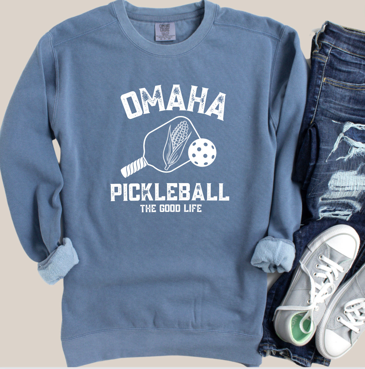 Omaha Pickleball Crew Sweatshirts - Comfort Colors