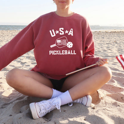 USA Pickelball Crew Sweatshirts - Comfort Colors