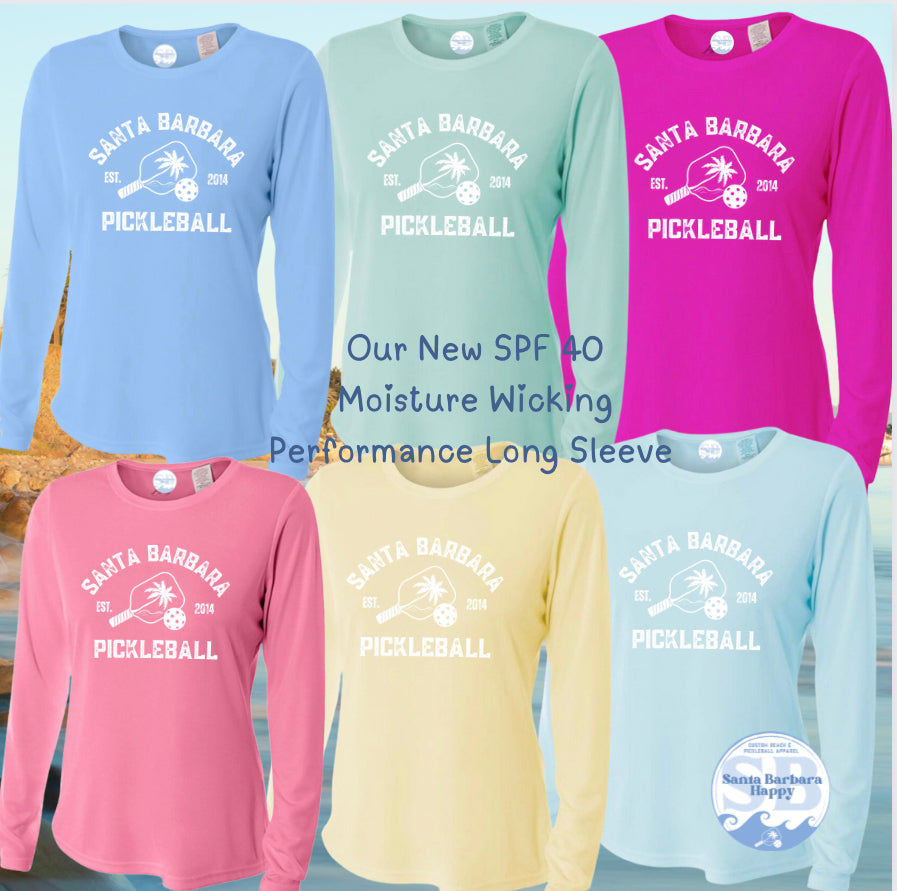 NEW Santa Barbara Pickleball Women’s Cut - Long Sleeve SPF 40, Moisture Wicking