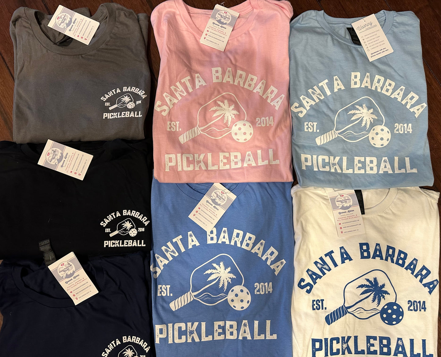 Santa Barbara Pickleball T’s - unisex 100% cotton soft style (local pickup available)