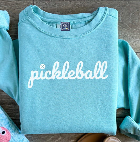 Kara’s Pickleball Script w/ Ball - unisex garment dyed crew. - Comfort Colors