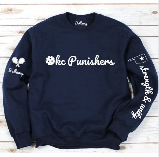 OKC Punishers Script Crew -50% cotton soft, Customize sleeve
