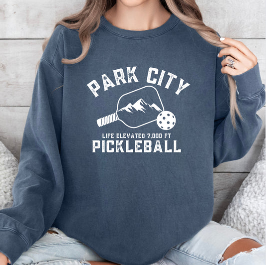 Park City Utah Pickoleball - Unisex Garment-Dyed Crew