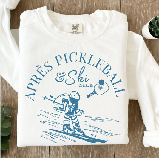 Apre’s Pickleball & Ski Club -Vintage Ski Unisex Lightweight Crew