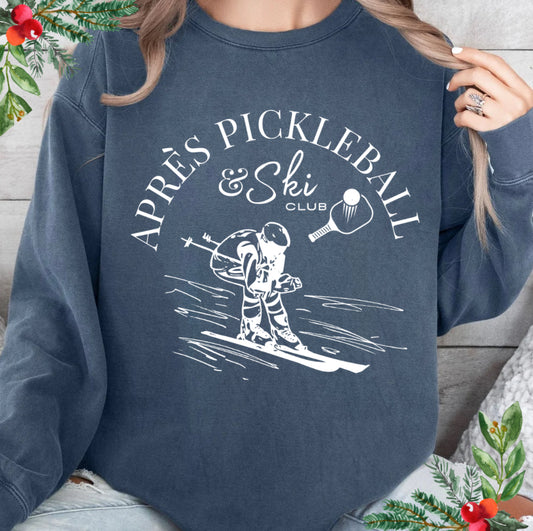 Apre’s Pickleball & Ski Club - Unisex Lightweight Crew - customize sleeves free