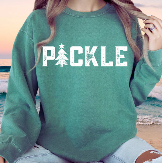 PICKLE Tree Medium Weight Unisex Garment Dyed Collegiate Crew - can custom,I’ve back