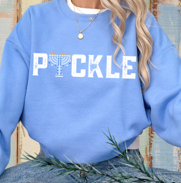 PICKLE Hanukkah Crew - Unisex, 50/50 plush - can add name to sleeve