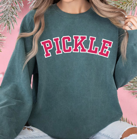 PICKLE Unisex Garment Dyed Medium Weight Collegiate Crew - can customize back