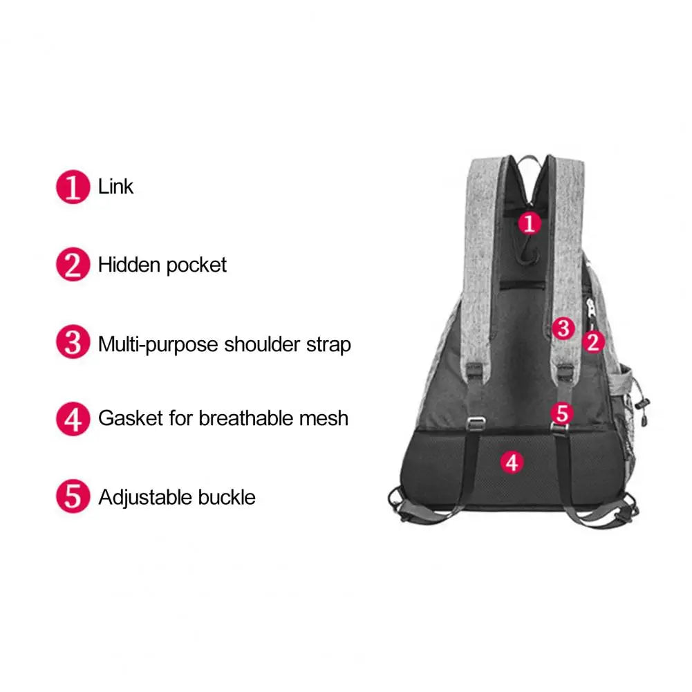 Adjustable Strap Racket Bag Durable Pickleball Paddle Backpack with Mesh Pocket Adjustable Strap for Outdoor Sports Waterproof