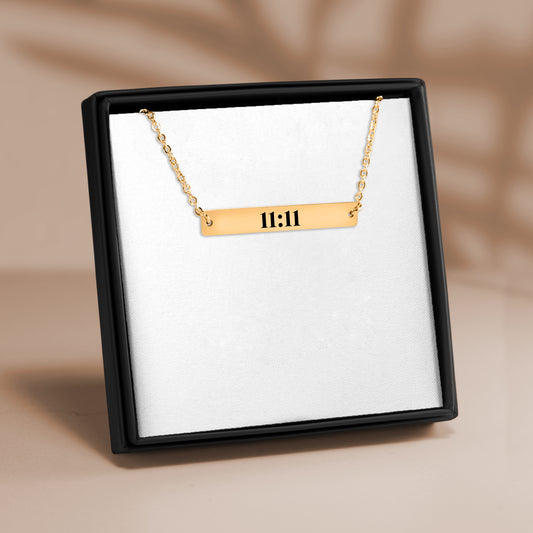 Angel number - Horizontal Bar Necklace