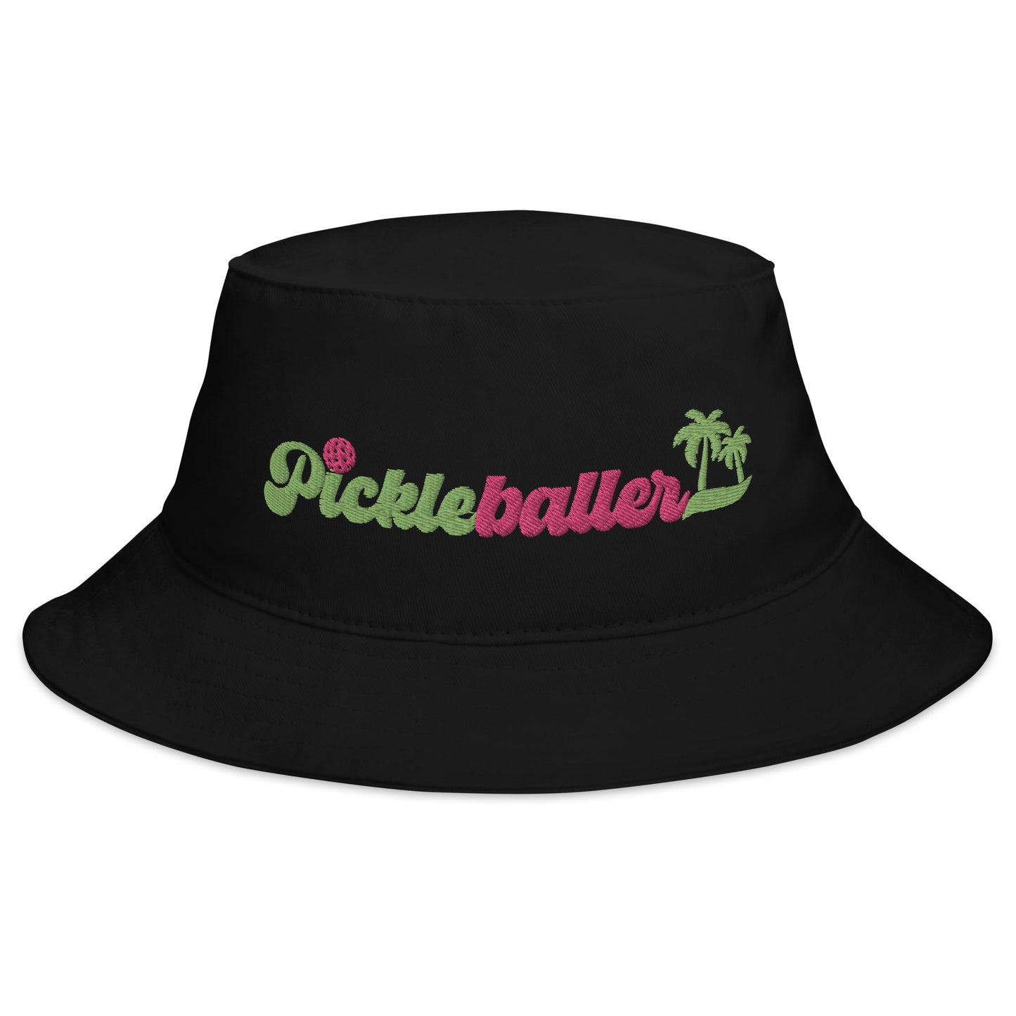 Pickleballer Embroidered Bucket Hat - Black & White