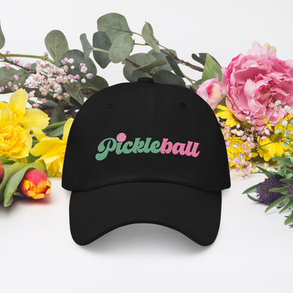 Pickleball Simple Version Embroidered Cotton Twill Baseball Hat