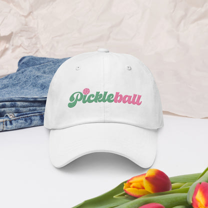 Pickleball Simple Version Embroidered Cotton Twill Baseball Hat