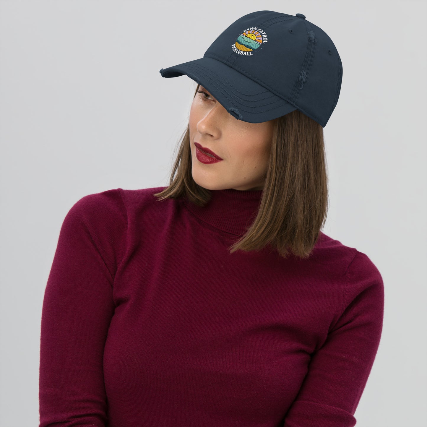 Dawn Patrol Embroidered Distressed Hat - adjustable back