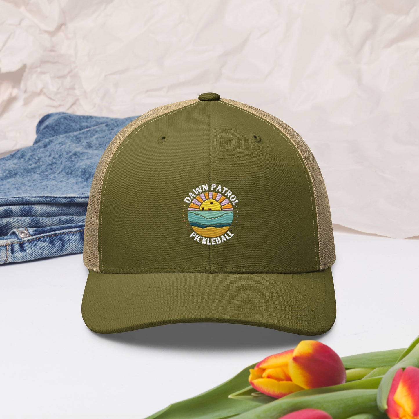 Dawn Patrol Embroidered Trucker Hat - mesh snap back