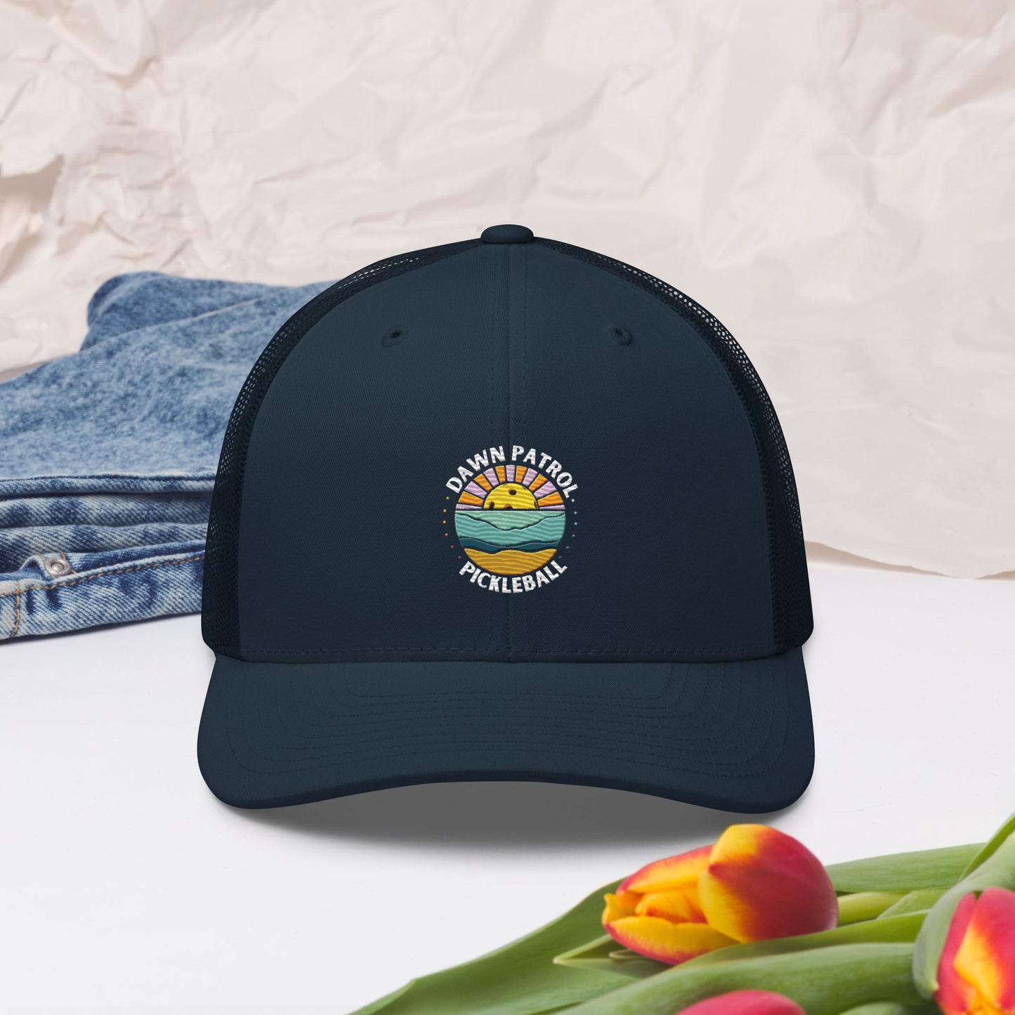 Dawn Patrol Embroidered Trucker Hat - mesh snap back