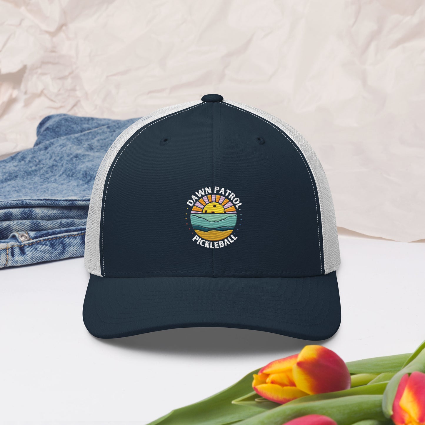 Dawn Patrol Embroidered Trucker Hat - mesh snap back